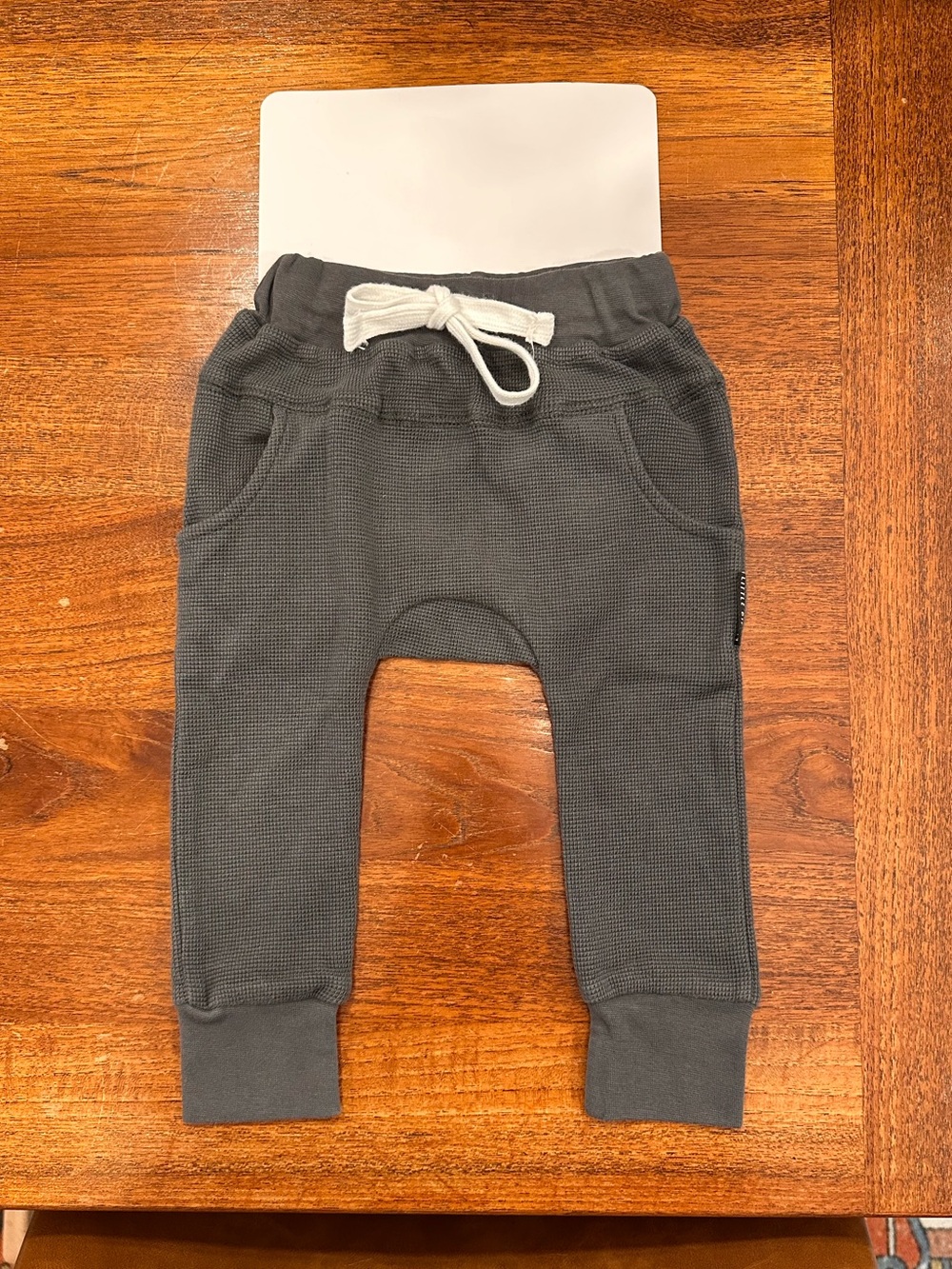 Little Bipsy Waffle Joggers in Pewter, 12-18 Months